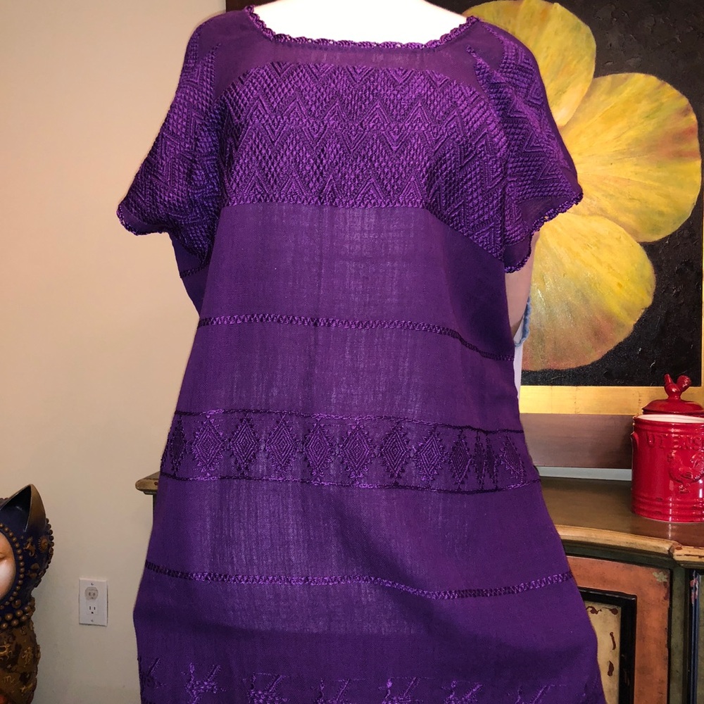 100% Linen All Handmade Hans Embroidered dress.